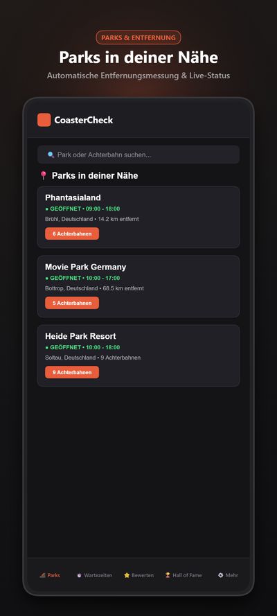 CoasterCheck: Parks in der Nähe