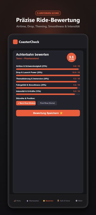 CoasterCheck: Bewertungsformular