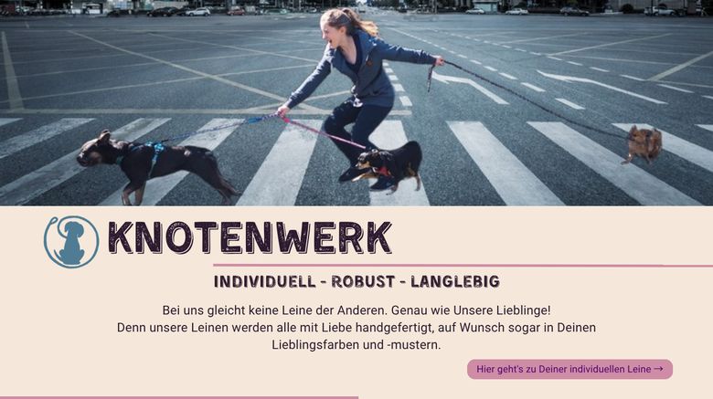 Finales Weblayout für die Marke Knotenwerk